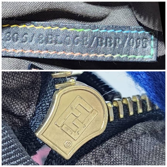 Authentic FENDI Multicolored Coated Canvas Zucca Spalmati Boston Bag - Picture 8 of 16